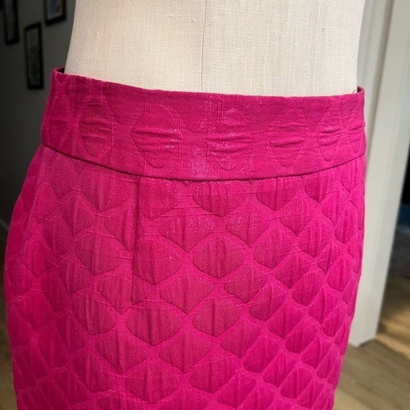 BANANA REPUBLIC raspberry pink textured short cotton skirt - Picture 14 of 16